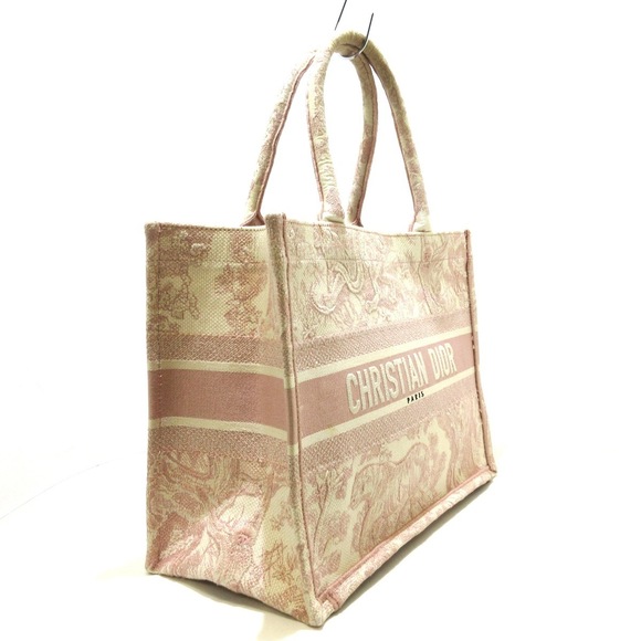 Dior Book Pink Embroidery Jouy de Toile Bag Tote Medium Ivory - Picture 1 of 15
